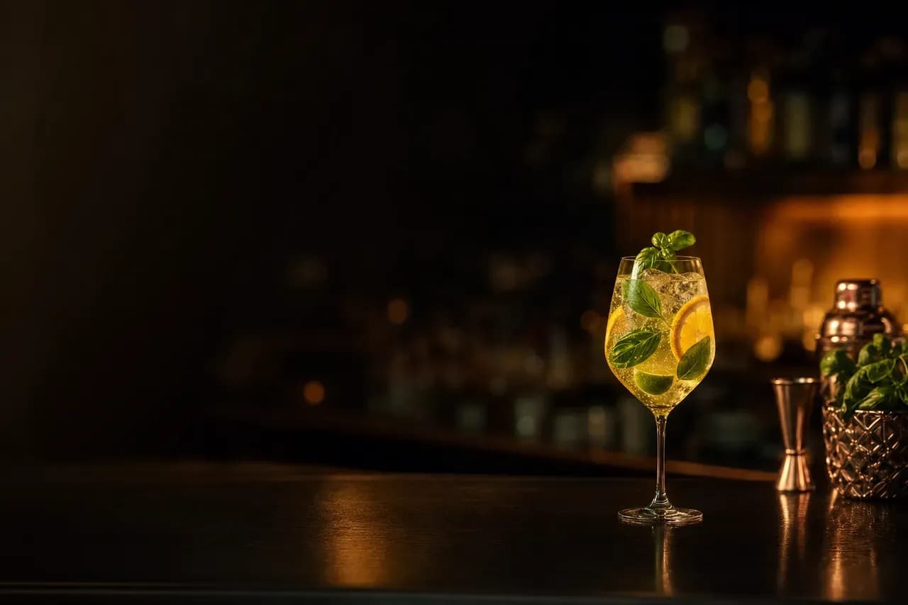 Basilikum-Zitrus-Spritz (alkoholfrei)